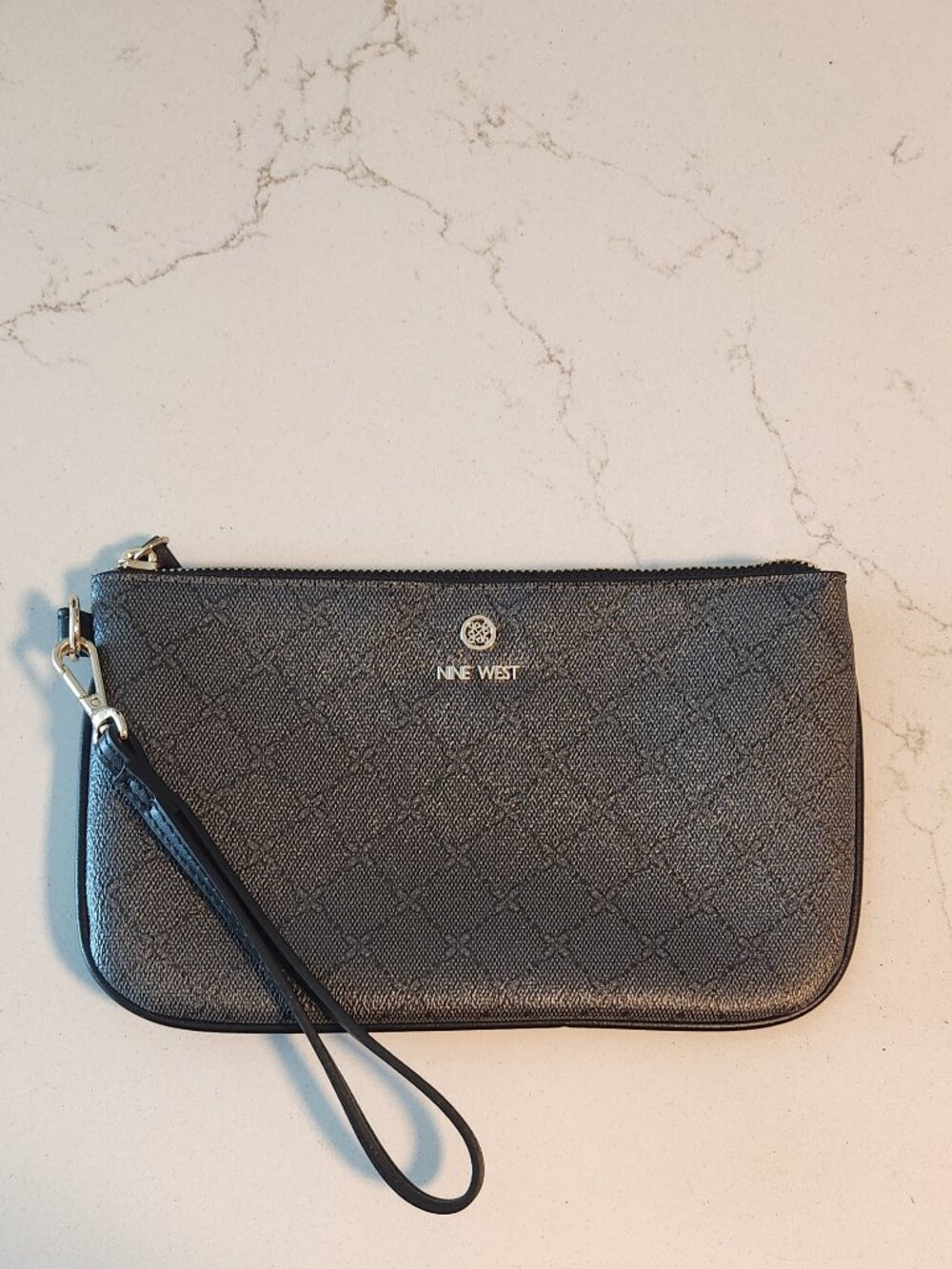Nine West Lockup Wristlet - Dark Gray with Gold Hardware